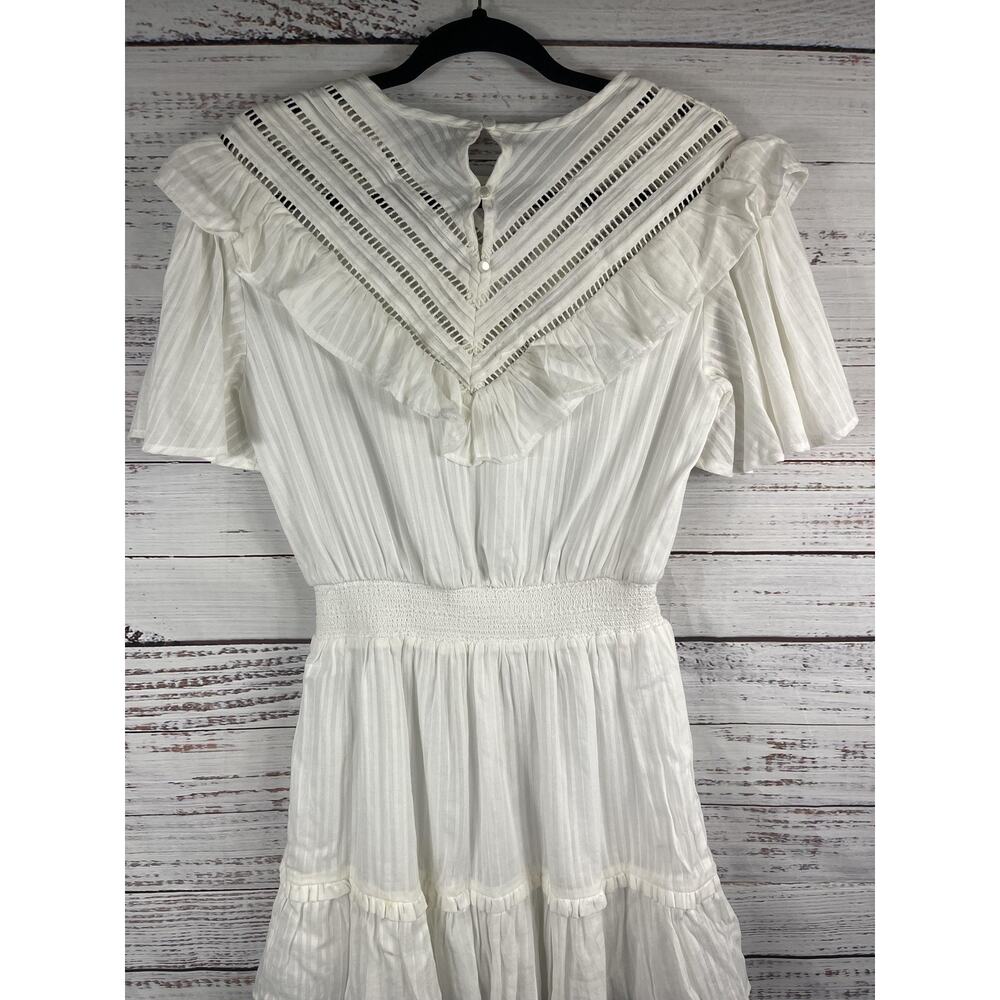 Aqua Dress Women's Size S Ruffle Boho Tiered Mini Flutter Sleeve Summer Beach - Picture 6 of 7